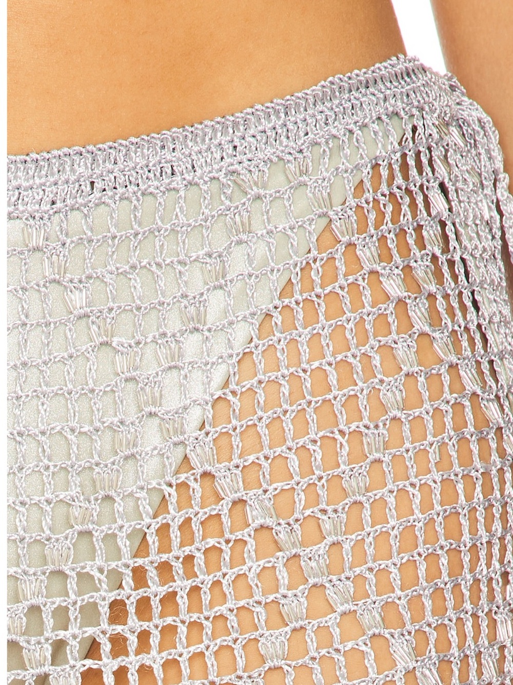 Breigh Beaded Crochet Mini Skirt in Ice - NWT - Picture 6 of 8